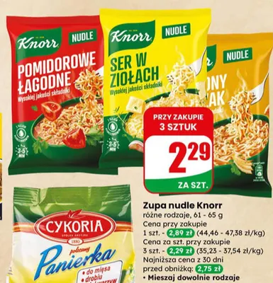 Zupa nudle ser w ziołach promocja w Dino