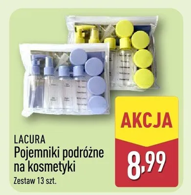 Pojemniki podróżne na kosmetyki promocja w Aldi