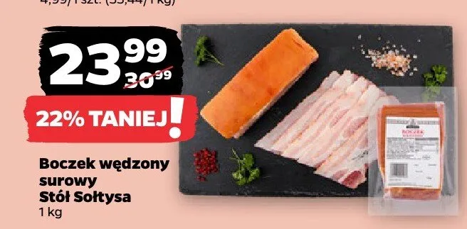 Boczek wędzony surowy  promocja w Netto