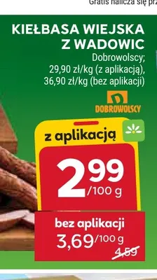 Kiełbasa wiejska z Wadowic Dobrowolscy promocja w Stokrotka
