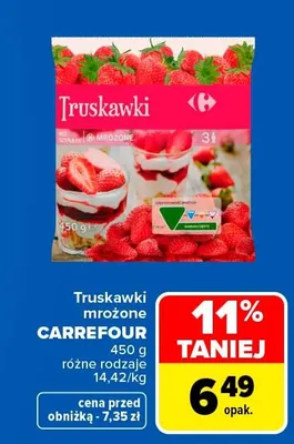 Truskawki mrożone Carrefour promocja w Carrefour Market