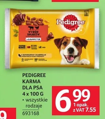 Karma dla psa Pedigree Wybór Smaków w galaretce promocja w Selgros