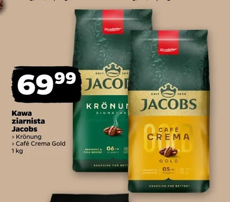 Kawa ziarnista Kronung 1 kg promocja w Netto