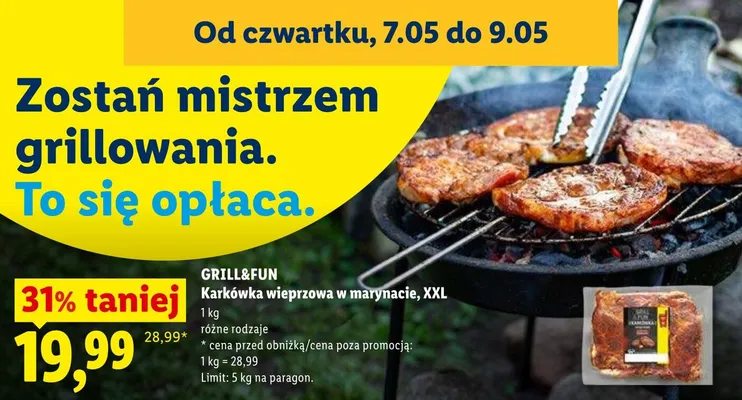 Karkówka wieprzowa w marynacie XXL Grill&Fun promocja w Lidl
