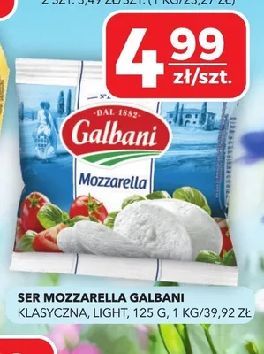 Ser Mozzarella klasyczna Galbani promocja w Top Market