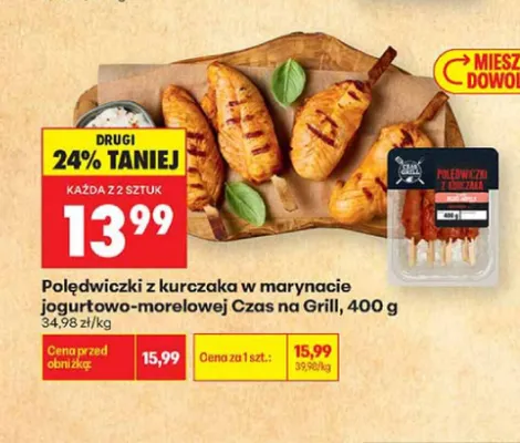 Polędwiczki z kurczaka w marynacie jogurtowo-morelowej Czas na Grill promocja w Biedronka