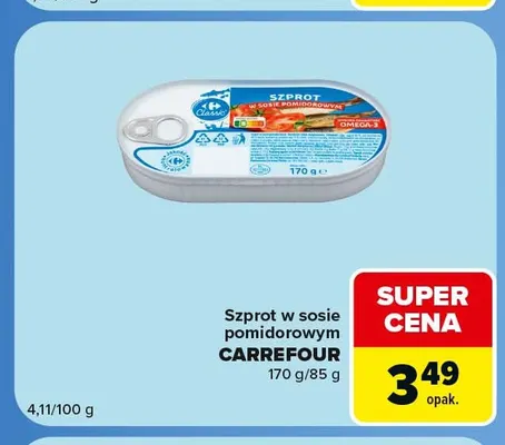 Szprot w sosie pomidorowym Carrefour promocja w Carrefour Market