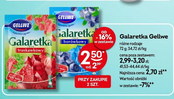 Galaretka Gellwe o smaku borówkowym promocja w Żabka