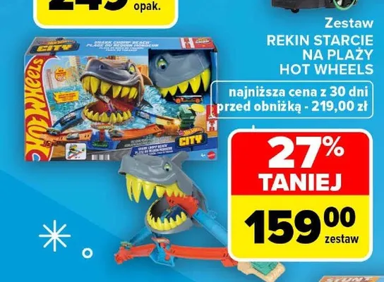 Zestaw Rekin Starcie na plaży Hot Wheels promocja w Carrefour