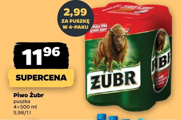 Piwo Żubr 4-pak promocja w Netto