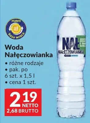 Woda Nałęczowianka różne rodzaje 1,5l promocja w Makro