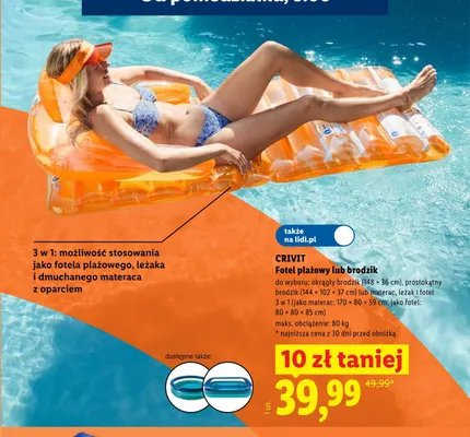 Prostokątny brodzik CRIVIT 144x102x37cm promocja w Lidl