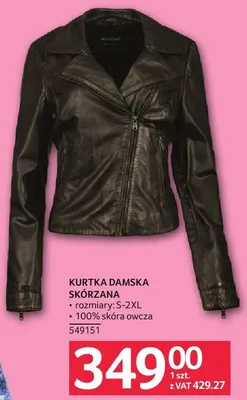 Kurtka damska skórzana, rozmiary S-XXL, 100% skóra owcza promocja w Selgros