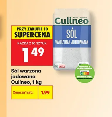 Sól warzona jodowana Culineo promocja w Biedronka