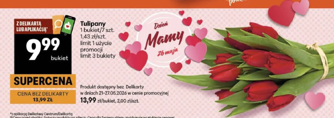 Tulipany promocja w Delikatesy Centrum