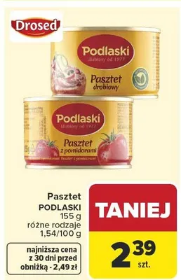 Pasztet z pomidorami Podlaski Drosed promocja w Carrefour Market