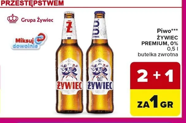 Piwo bezalkoholowe Żywiec 0,0% promocja w Carrefour Market
