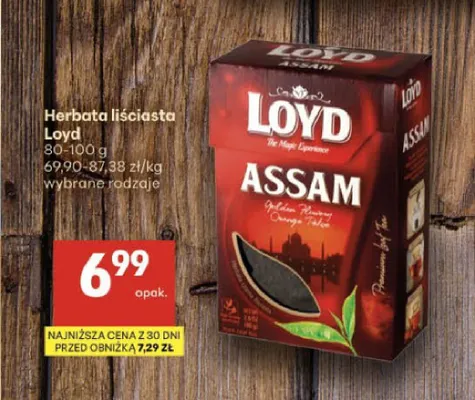 Herbata liściasta Loyd Assam promocja w Delikatesy Centrum