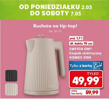 Czajnik elektryczny SOWKS 3100 promocja w Kaufland