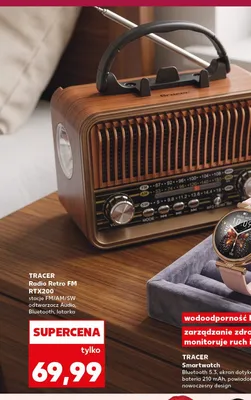 Radio Retro FM TRACER RTX200 stacje FM/AM/SW odtwarzacz Audio, Bluetooth, latarka promocja w Kaufland