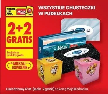 Wszystkie chusteczki w pudełkach promocja w Biedronka