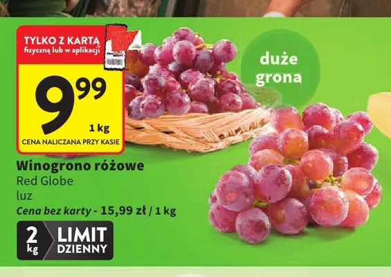 Winogrono różowe Red Globe luz promocja w Intermarche