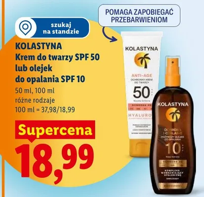 Krem do twarzy SPF 50 Kolastyna Anti-Age promocja w Lidl