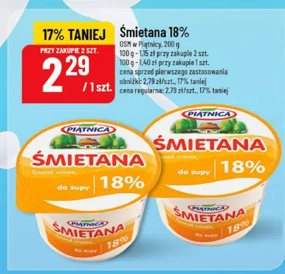 Śmietana 18% promocja w POLOmarket