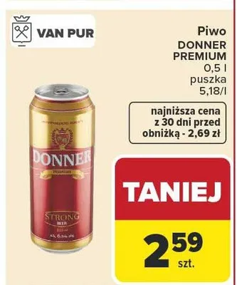 Piwo Strong Beer puszka promocja w Carrefour