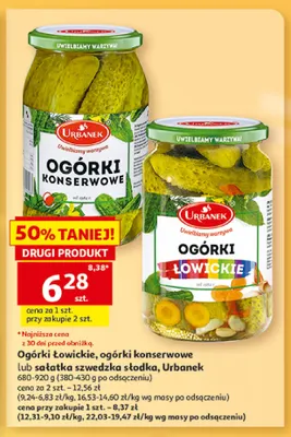 Ogórki konserwowe Urbanek promocja w Auchan