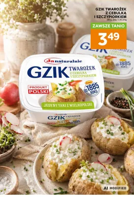 Gzik twarożek z cebulką i szczypiorkiem Jana promocja w Stokrotka
