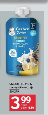 Smoothie Gerber Junior yogo banan, jagoda i zboża promocja w Selgros