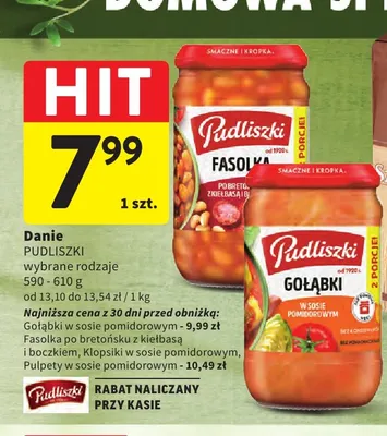 Danie Fasolka po bretońsku z kiełbasą i boczkiem Pudliszki promocja w Intermarche