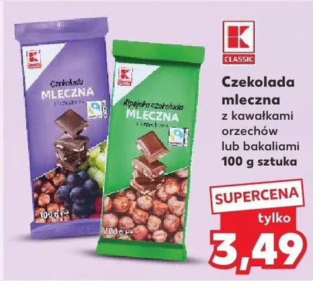 Czekolada mleczna z kawałkami orzechów  promocja w Kaufland