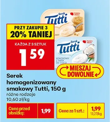 Serek homogenizowany smakowy, różne rodzaje promocja w Biedronka