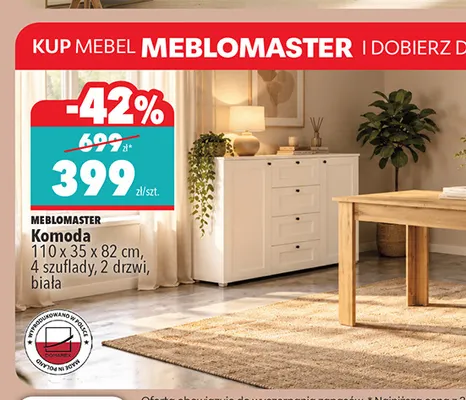 Komoda 110x35x82 cm Meblomaster promocja w Biedronka