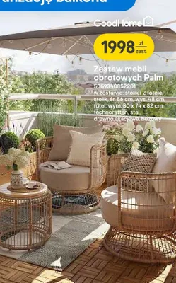 Zestaw mebli obrotowych Palm promocja w Castorama