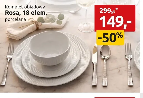 Komplet obiadowy Rosa 18-elementowy promocja w Black Red White