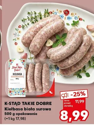 Kiełbasa biała surowa opakowanie promocja w Kaufland