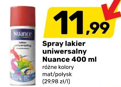 Spray lakier uniwersalny różne kolory mat/połysk promocja w Bricomarche