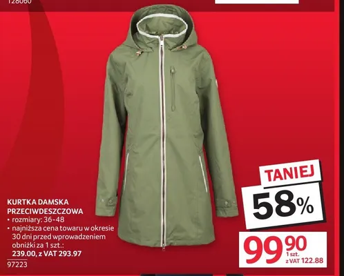 Kurtka damska przeciwdeszczowa promocja w Selgros