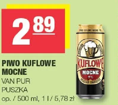 Piwo Kuflowe Mocne Van Pur promocja w SPAR