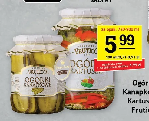 Ogórki kartuskie Frutico promocja w Gram Market
