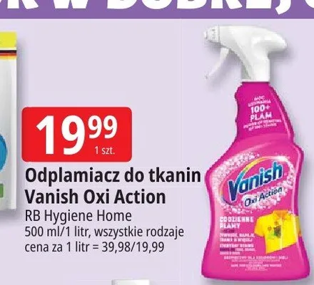 Odplamiacz do tkanin Vanish Oxi Action 500 ml promocja w Leclerc