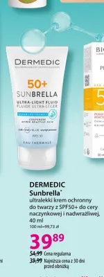 Krem ochronny do twarzy Dermedic Sunbrella SPF50+ promocja w Hebe
