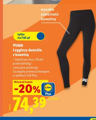 Legginsy damskie Puma promocja w Lidl