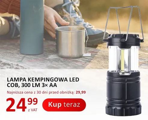 Lampa kempingowa LED COB 300lm promocja w Poczta Polska