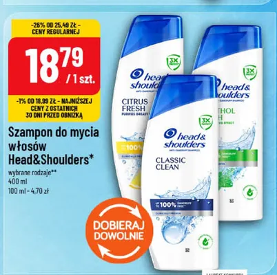 Szampon do włosów Head & Shoulders Classic Clean promocja w POLOmarket