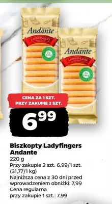 Biszkopty Ladyfingers Andante promocja w Netto