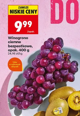 Winogrona ciemne bezpestkowe promocja w Biedronka